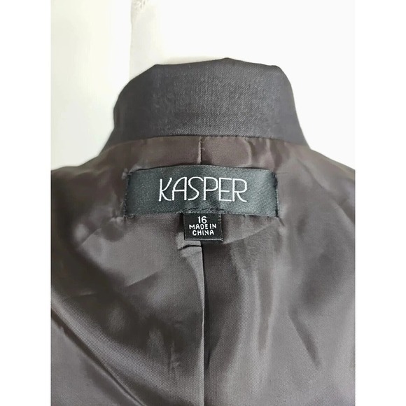 Kasper ~Woman Size 16~ Chocolate Brown One Button Lined Career Work Suit Jacket. - Picture 2 of 12